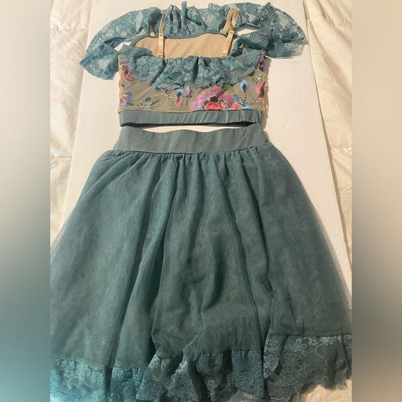 WEISSMAN Dance Costume 2 piece Sage green When We Were Young 11027 LC-large chil - Picture 5 of 14